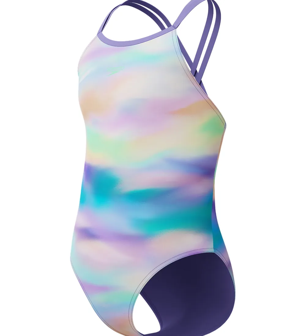 Speedo Svømmetøj|Svømning*Badedragt - Printed Twinstrap - Lilla/Grøn/Orange