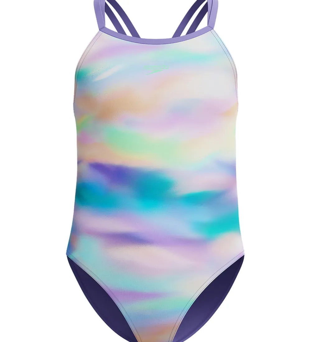 Speedo Svømmetøj|Svømning*Badedragt - Printed Twinstrap - Lilla/Grøn/Orange