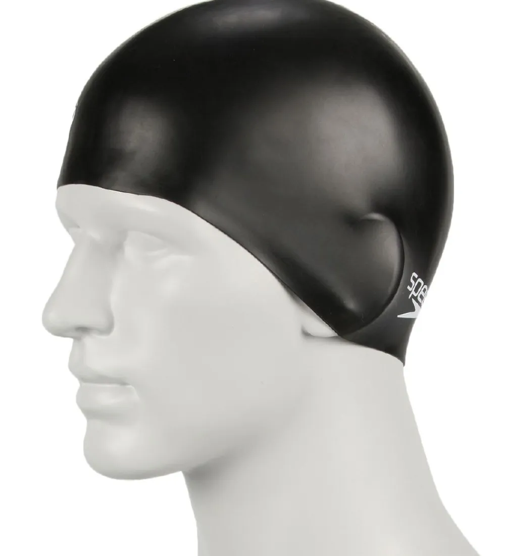 Speedo Badehætter*Badehætte - Junior Plain Moulded Silicone Cap - Sort
