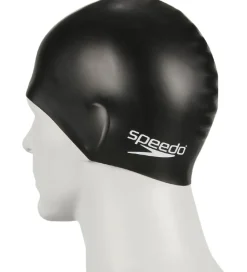 Speedo Badehætter*Badehætte - Junior Plain Moulded Silicone Cap - Sort