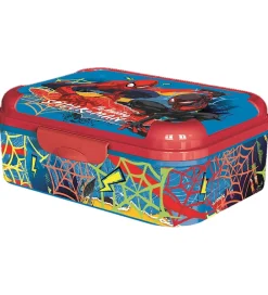 Skole|Madkasser-Spiderman Madkasse - 16x11x6,5 cm - Blå/Rød