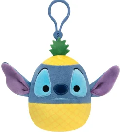 Nøgleringe-Squishmallows Taskevedhæng - 9 cm - Disney Pineapple Stitch - Cl