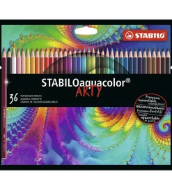 Tuscher Og Farver|Skriveredskaber-Stabilo Farveblyanter - Aquacolor Arty - 36 stk. - Multifarvet