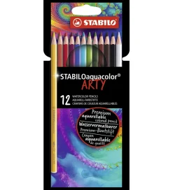 Stabilo Tuscher Og Farver|Skriveredskaber*Farveblyanter - Aquacolor Arty - 12 stk. - Multifarvet