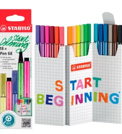 Stabilo Tuscher Og Farver|Skriveredskaber*Tuscher - Pen 68 - 18 stk. - Multifarvet