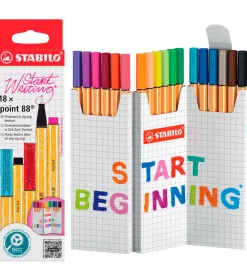 Tuscher Og Farver|Skriveredskaber-Stabilo Tuscher - Pen 88 - 18 stk. - Multifarvet