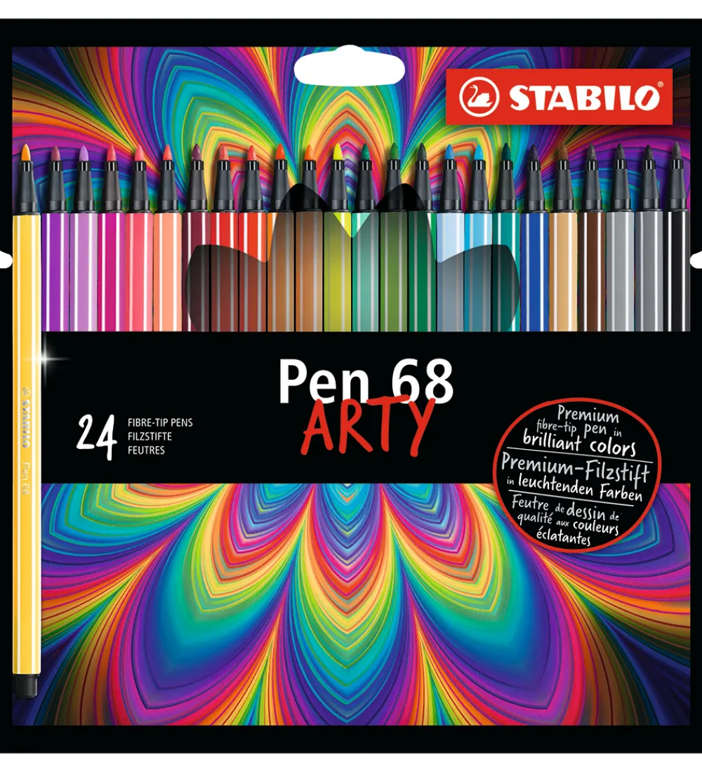 Tuscher Og Farver|Kreativ Leg-Stabilo Tuscher - Pen 68 Arty - 24 stk. - Multifarvet