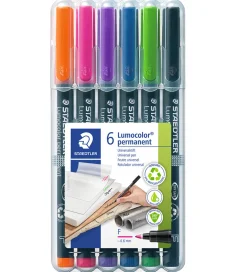 Skriveredskaber-Staedtler Tuscher - 6 stk. - Lumocolor Perm - 0,6 mm