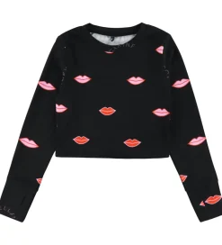 Badetøj-Stella McCartney Kids Badebluse - Cropped - UV50+ - Sort m. Læbe