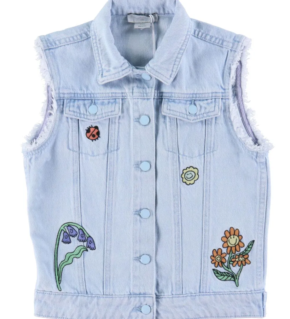 Veste-Stella McCartney Kids Denimvest - Lyseblå m. Broderi