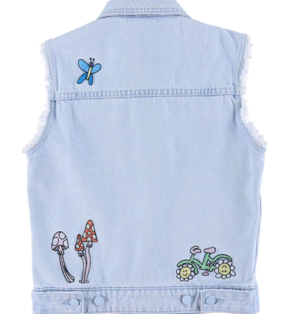Veste-Stella McCartney Kids Denimvest - Lyseblå m. Broderi