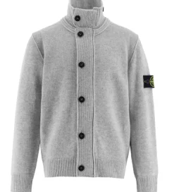 Stone Island Striktrøjer*Cardigan - Uld/Viskose - Gråmeleret