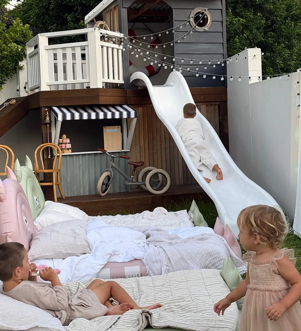 Senge|Møbler-SunnyLife Børneseng - Oppustelig - Monster - Pink