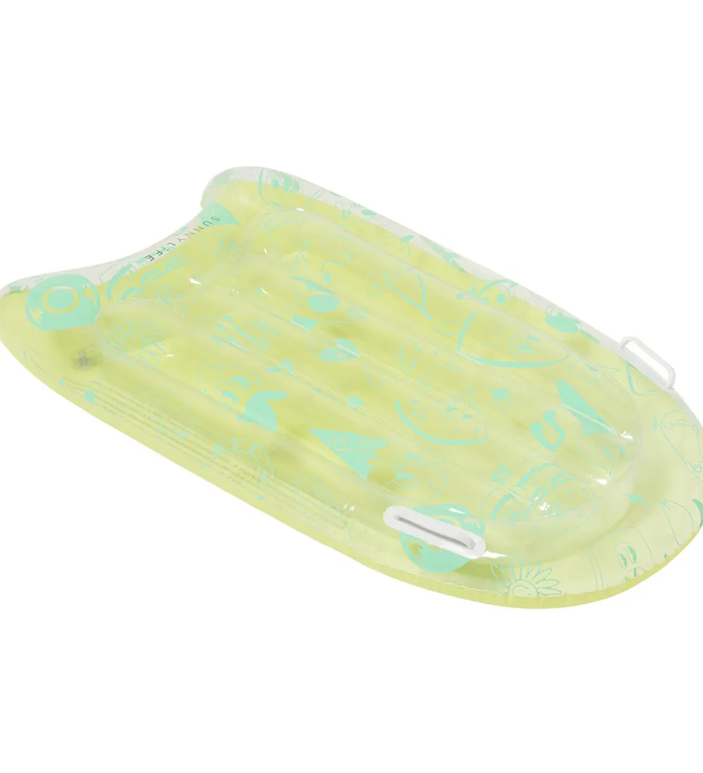 Badedyr-SunnyLife Flyder - 110x62 cm - Body Board - Blue Lime