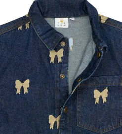 Skjorter-The New Denimjakke - TnRaquel - Medium Blue Denim AOP