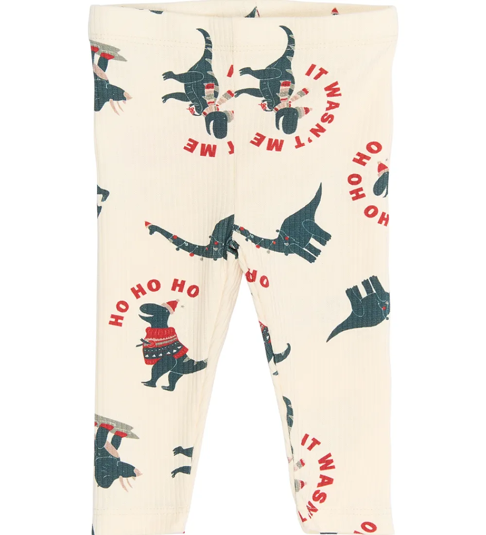 Leggings-The New Siblings Leggings - Rib - TnsbHoliday - Gardenia Dino