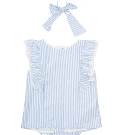 The New Toppe*Top/Hårelastik - TnNalani - White Swan Striped m. Glimme