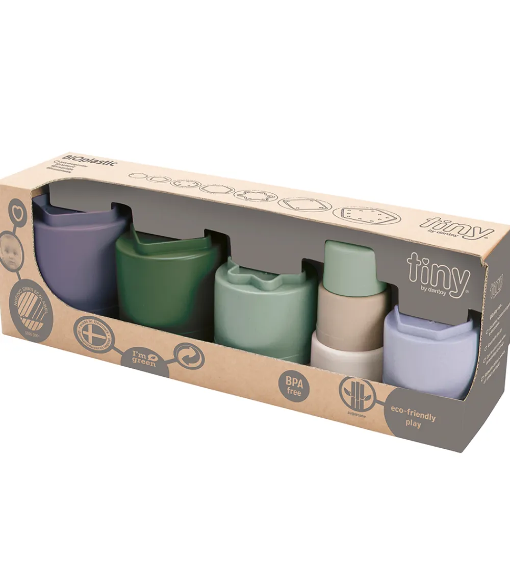 Dantoy Stablelegetøj*Tiny by BIO Plastic Byggebægre - 7 Dele