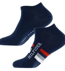 Strømper|Basis-Tommy Hilfiger Ankelstrømper - 2-pak - Navy m. Rød