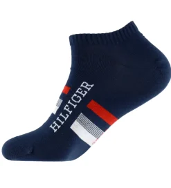 Strømper|Basis-Tommy Hilfiger Ankelstrømper - 2-pak - Navy m. Rød