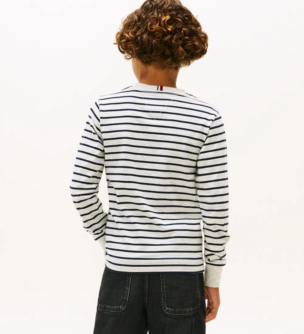 Bluser-Tommy Hilfiger Bluse - Stripe - Light Grey Heather Stripe Grey