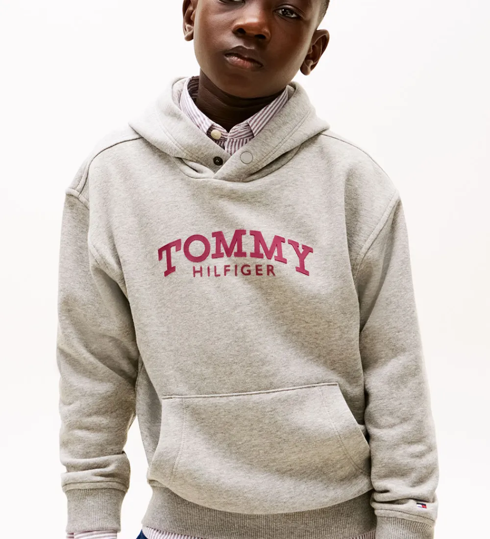 Hættetrøjer-Tommy Hilfiger Hættetrøje - Mid Grey/Heather Grey