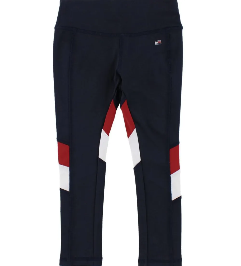 Tommy Hilfiger Træningsbukser|Gymnastiktøj*Leggings - Navy m. Rød/Hvid