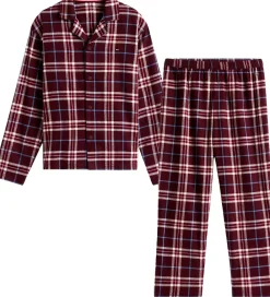 Tommy Hilfiger Nattøj*Nattøj - Straight - Tartan Reiker Burgundyred