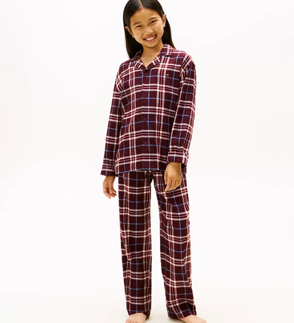 Tommy Hilfiger Nattøj*Nattøj - Straight - Tartan Reiker Burgundyred