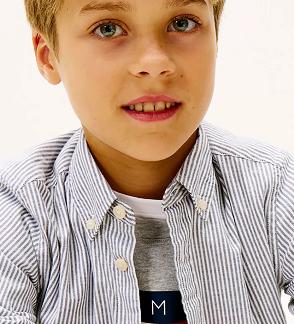 Skjorter|Konfirmationstøj-Tommy Hilfiger Skjorte - Dark Night Navy Stripe