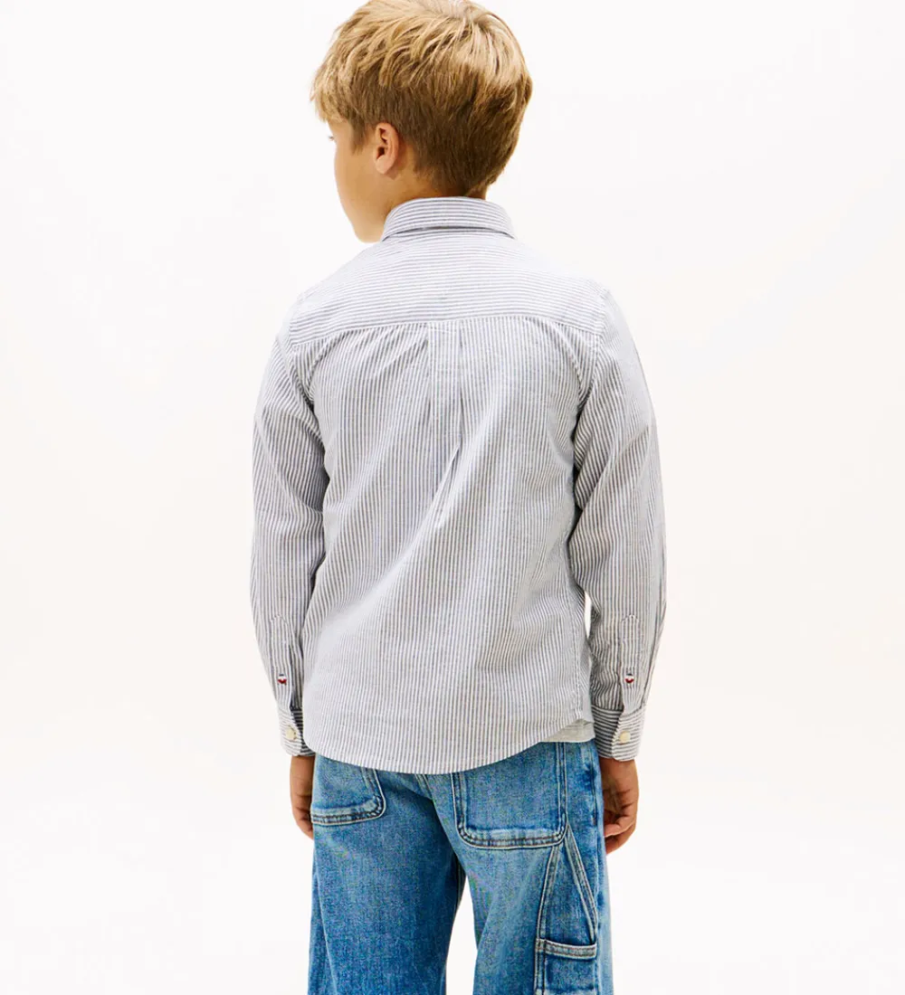 Skjorter|Konfirmationstøj-Tommy Hilfiger Skjorte - Dark Night Navy Stripe