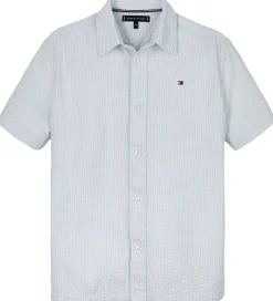 Konfirmationstøj-Tommy Hilfiger Skjorte - Seersucker - Breezy Blue White Stripe