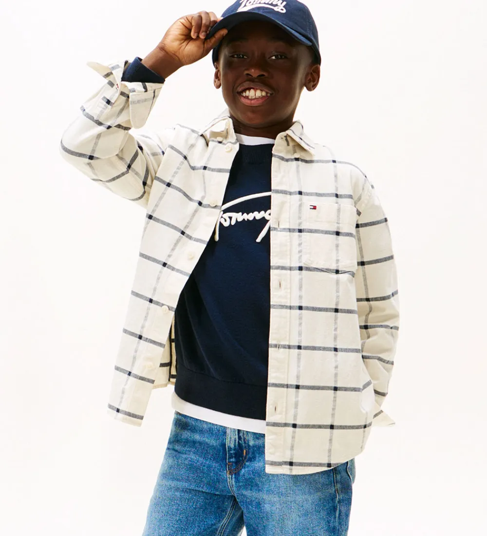 Skjorter|Konfirmationstøj-Tommy Hilfiger Skjorte - Window Pane Check - Hvidternet