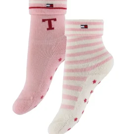 Strømper-Tommy Hilfiger Strømper - 2-pak - Rosa/Hvid