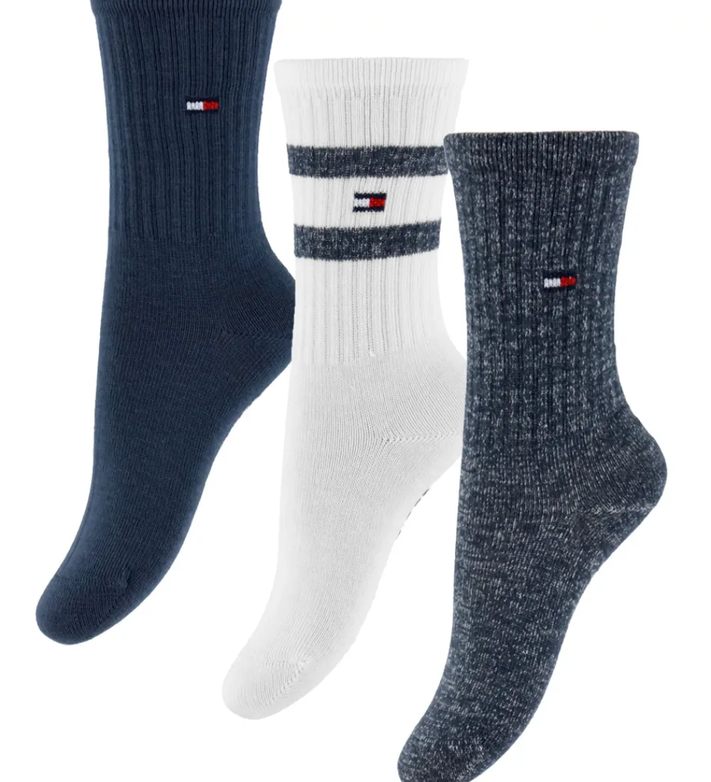 Tommy Hilfiger Strømper*Strømper - 3-pak - Navy/Hvid
