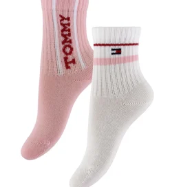 Tommy Hilfiger Strømper*Strømper - 2-pak - Rosa/Hvid