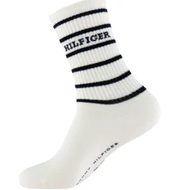 Tommy Hilfiger Strømper*Strømper - 2-pak - Off White m. Sort/Glimmer