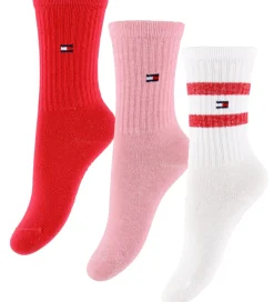 Strømper-Tommy Hilfiger Strømper - 3-pak - Rød/Rosa/Hvid