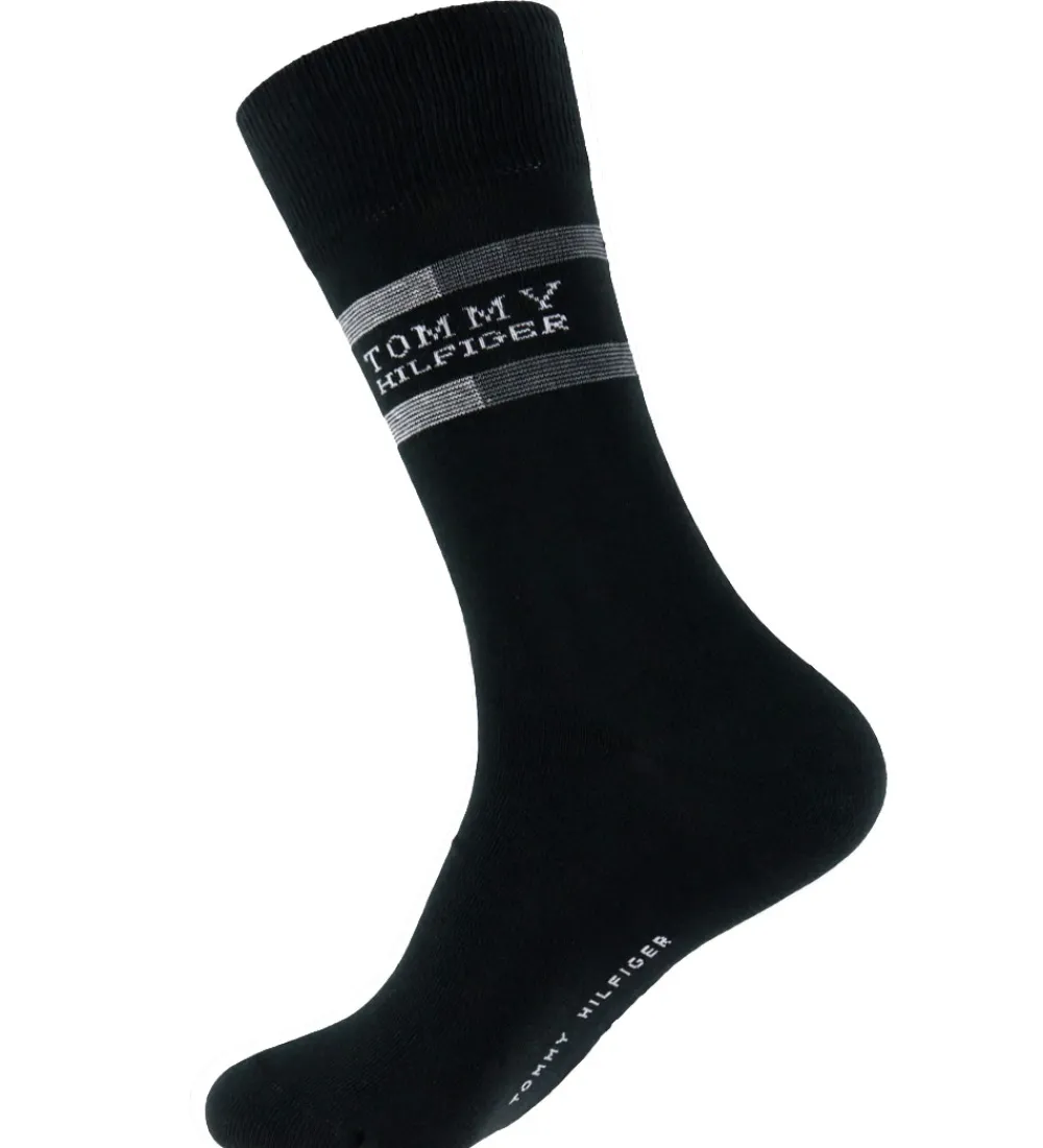 Strømper-Tommy Hilfiger Strømper - 3-pak - Sort m. Grå
