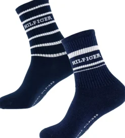 Tommy Hilfiger Strømper*Strømper - 2-pak - Navy m. Hvid/Glimmer