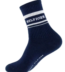Tommy Hilfiger Strømper*Strømper - 2-pak - Navy m. Hvid/Glimmer