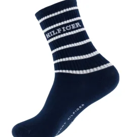 Tommy Hilfiger Strømper*Strømper - 2-pak - Navy m. Hvid/Glimmer