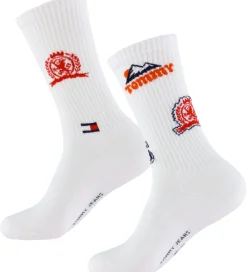 Strømper-Tommy Hilfiger Strømper - 2-pak - Hvid m. Rød