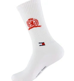 Strømper-Tommy Hilfiger Strømper - 2-pak - Hvid m. Rød