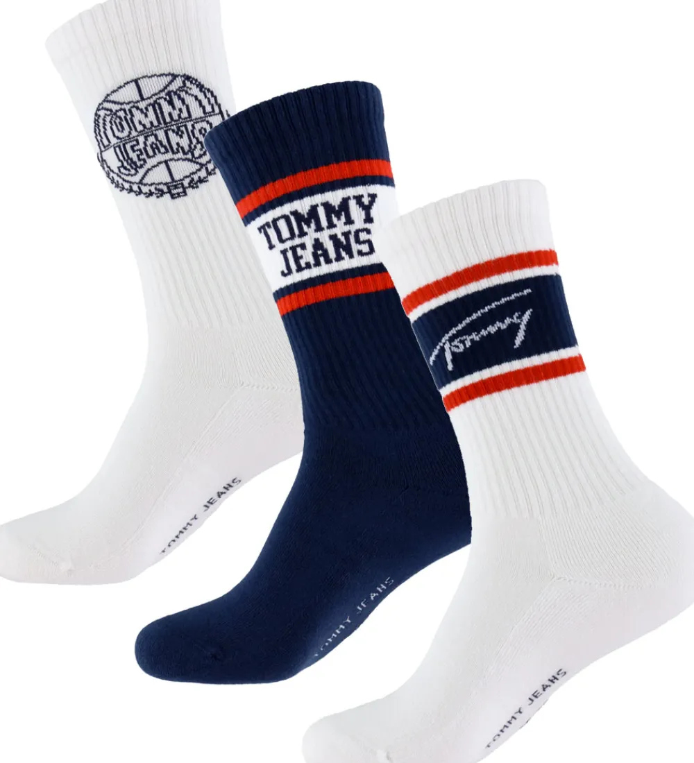 Tommy Hilfiger Strømper*Strømper - 3-pak - Hvid/Navy
