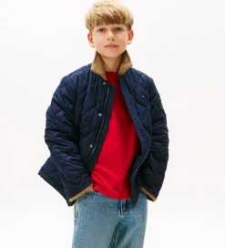 Termotøj-Tommy Hilfiger Termojakke - Quilted - Contrast Collar - Dark Nig