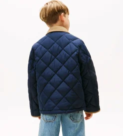 Termotøj-Tommy Hilfiger Termojakke - Quilted - Contrast Collar - Dark Nig