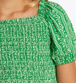 Tommy Hilfiger Toppe*Top - Printed Smock - Radiant Green