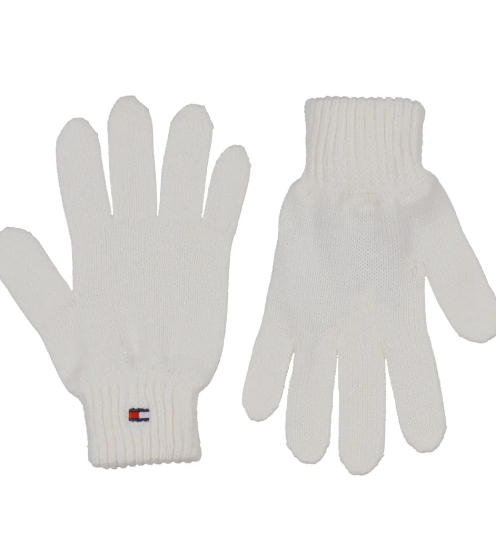 Handsker Og Luffer-Tommy Hilfiger TommyHilfiger Handsker - Strik - Ancient White