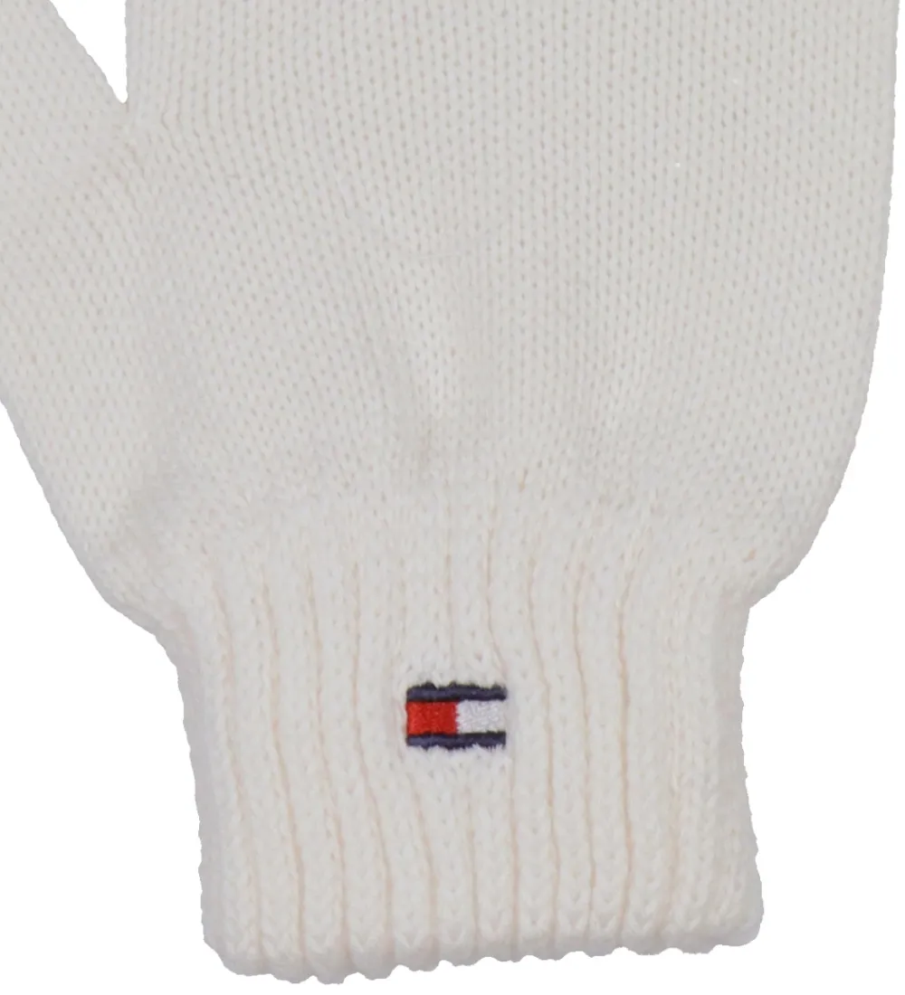 Handsker Og Luffer-Tommy Hilfiger TommyHilfiger Handsker - Strik - Ancient White
